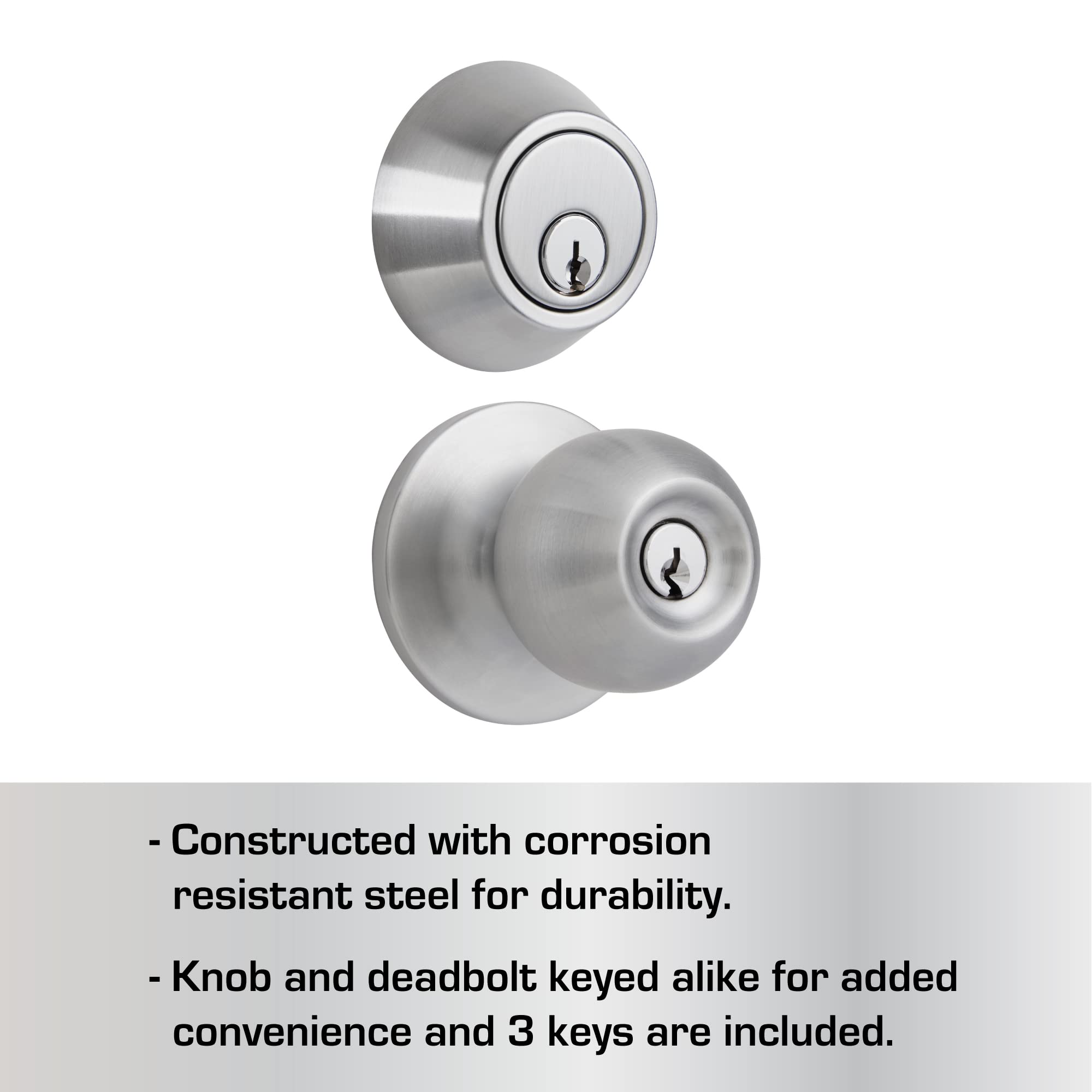 Amazon.co.jp: BRINKS Commercial 鍵付き玄関ドアノブ デッド